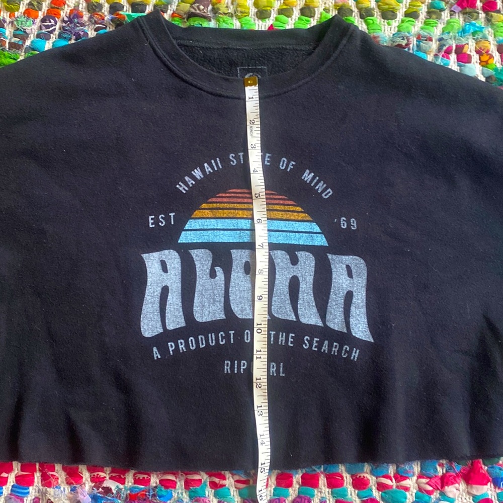🔹 Cropped RipCurl HI Aloha crewneck sweatshirt SzM🌈🌈